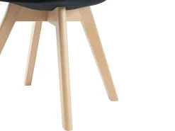 Juego de 2 sillas de terciopelo y haya - Negro - JODY
