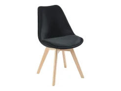 Juego de 2 sillas de terciopelo y haya - Negro - JODY