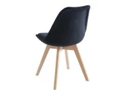 Juego de 2 sillas de terciopelo y haya - Negro - JODY