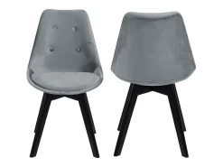 Juego de 2 sillas de terciopelo gris NORA con cojín - HAPPY GARDEN