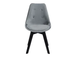 Juego de 2 sillas de terciopelo gris NORA con cojín - HAPPY GARDEN