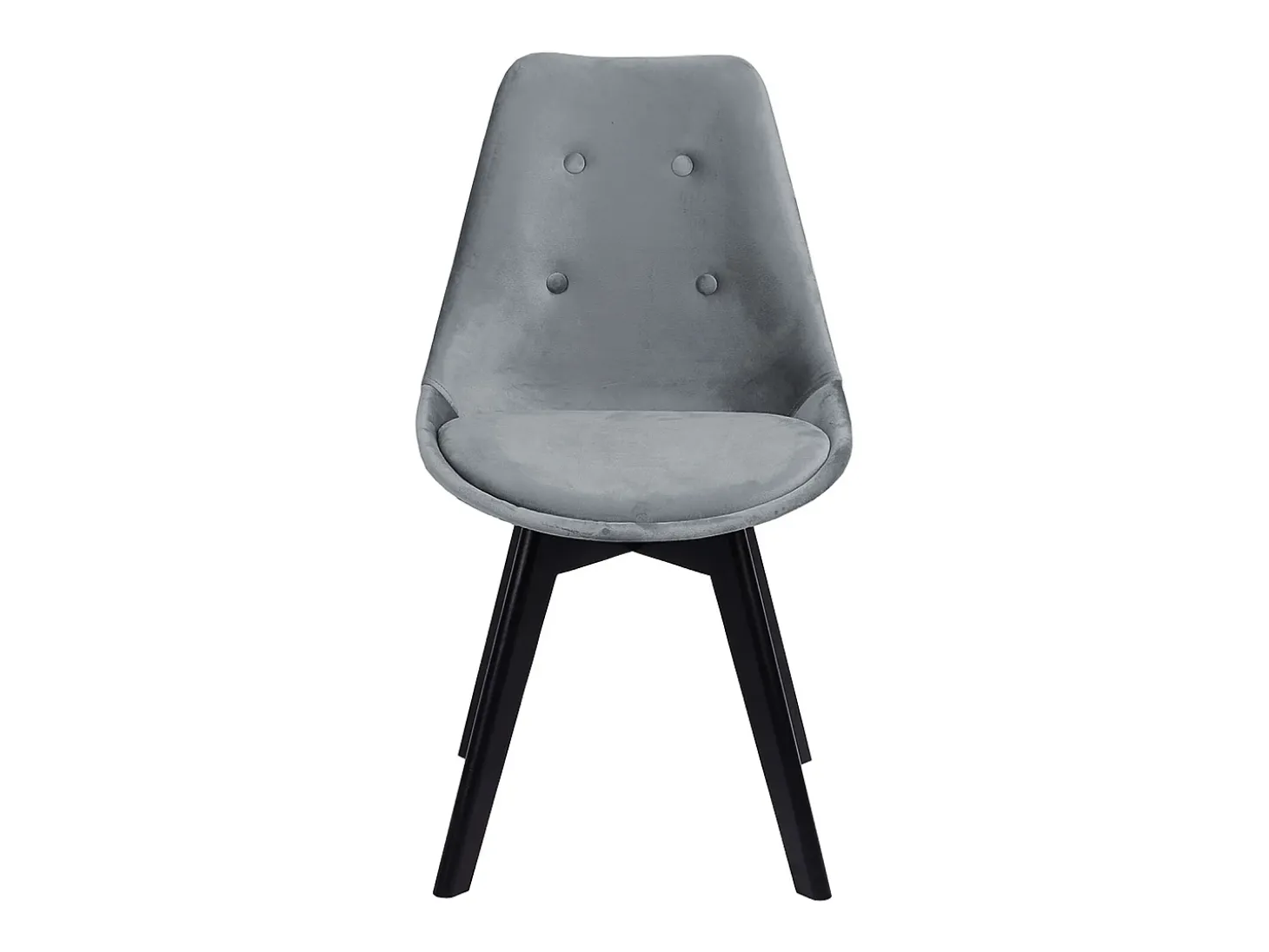 Juego de 2 sillas de terciopelo gris NORA con cojín - HAPPY GARDEN