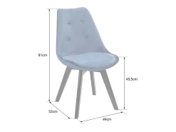 Juego de 2 sillas de terciopelo gris NORA con cojín - HAPPY GARDEN