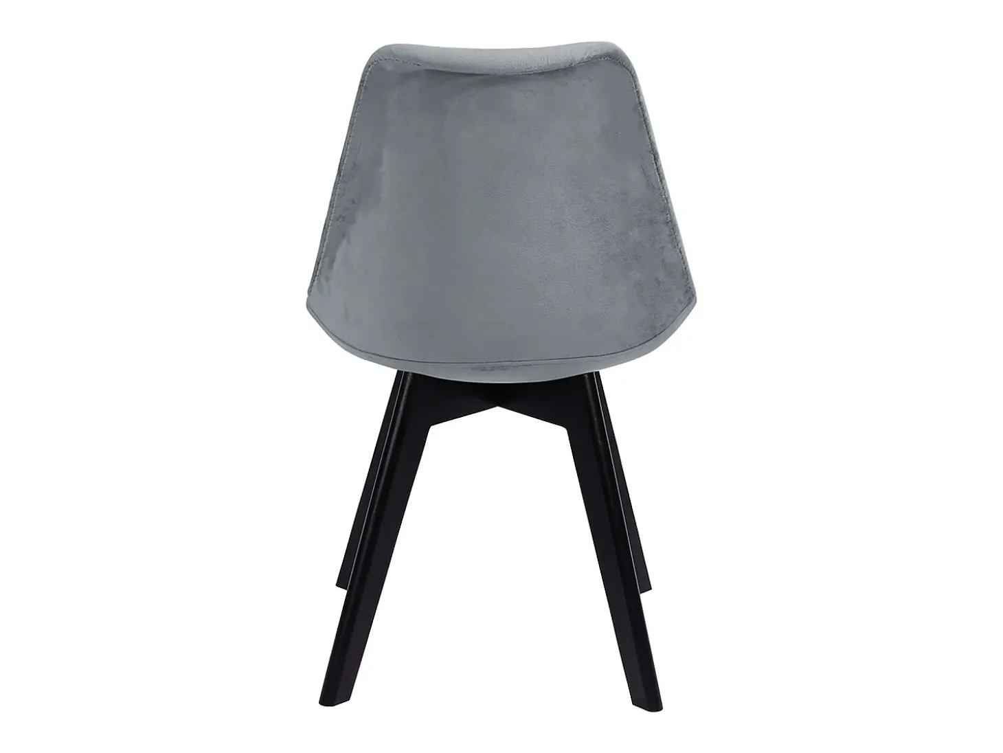 Juego de 2 sillas de terciopelo gris NORA con cojín - HAPPY GARDEN