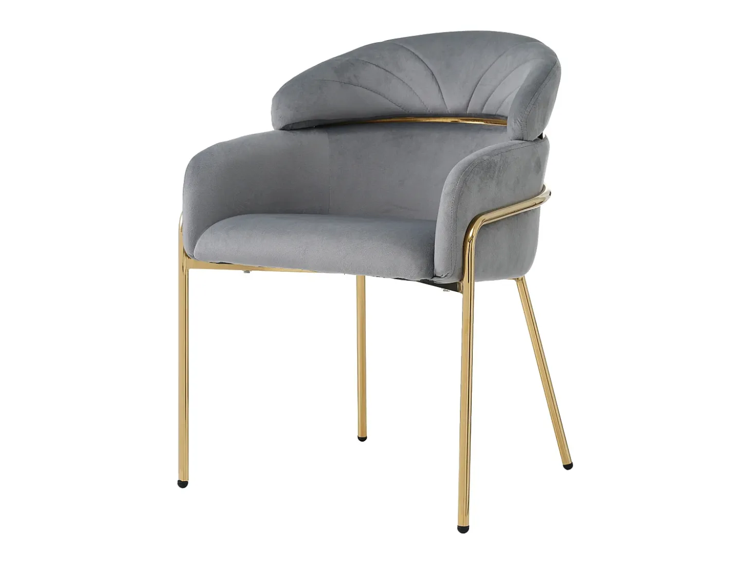 Juego de 2 sillas de terciopelo - 79 x 45 x 53 cm - para salón y dormitorio - cuatro patas de metal - gris