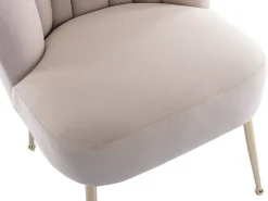 Juego de 2 sillas de terciopelo y acero dorado - Beige - RUTY