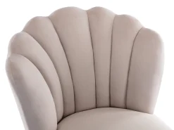 Juego de 2 sillas de terciopelo y acero dorado - Beige - RUTY