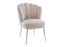 Juego de 2 sillas de terciopelo y acero dorado - Beige - RUTY