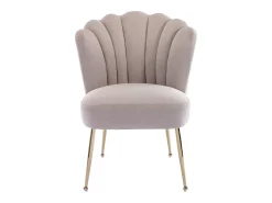 Juego de 2 sillas de terciopelo y acero dorado - Beige - RUTY