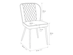 Juego de 4 sillas de terciopelo beige y patas de metal antracita - SOHO