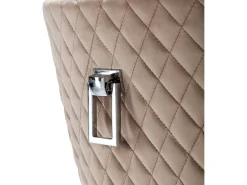 Juego de 2 sillas de terciopelo con patas de metal - Beige