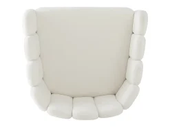 Juego de 6 sillas de terciopelo - Respaldo en forma de abanico - Estructura de hierro bañado en oro - Blanco y dorado