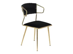 Juego de 2 sillas de terciopelo y metal - Cómodas y modernas, para cocina o restaurante, color negro