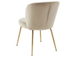 Juego de 2 sillas de terciopelo y metal dorado - Beige - POLPONA de Pascal MORABITO
