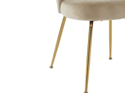 Juego de 2 sillas de terciopelo y metal dorado - Beige - POLPONA de Pascal MORABITO