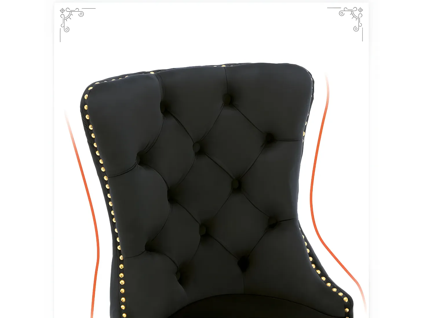 Juego de 2 sillas de terciopelo con patas de metal - Negro