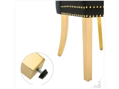 Juego de 2 sillas de terciopelo con patas de metal - Negro