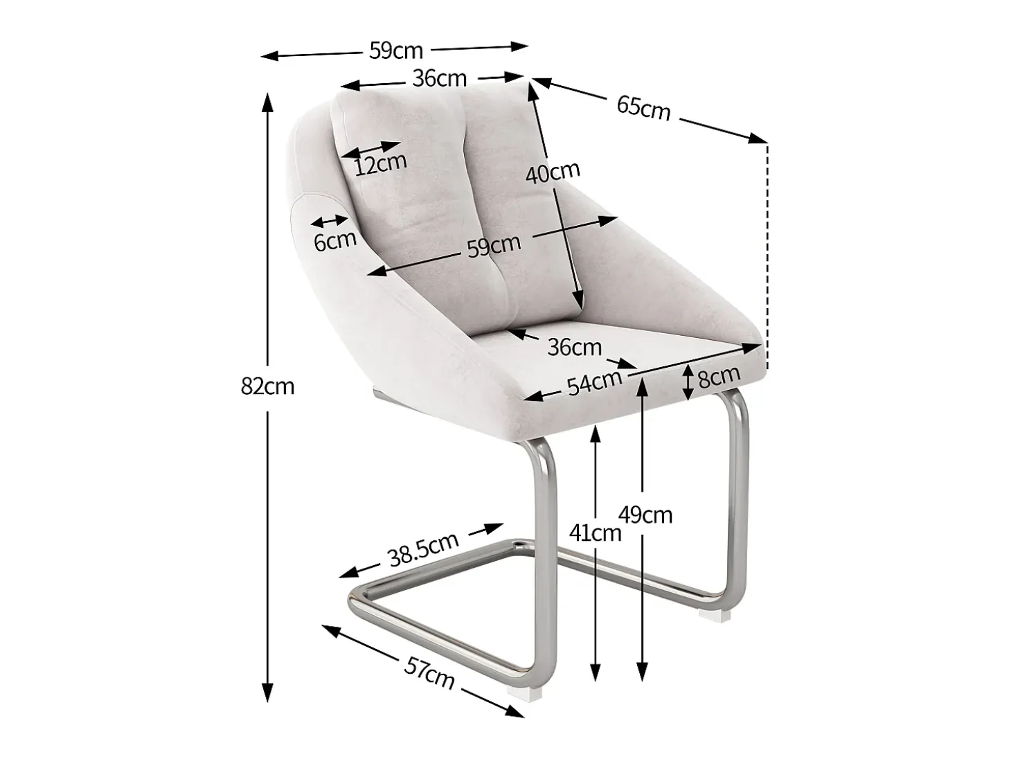 Juego de 4 sillas de terciopelo - 82 x 57 x 54 cm - con cojines - Silla giratoria de lujo para salón y dormitorio - Patas arqueadas - Beige