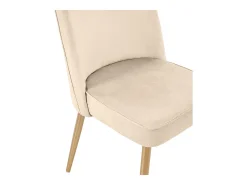 Juego de 4 sillas de terciopelo - patas de metal - Beige