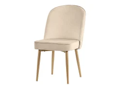 Juego de 4 sillas de terciopelo - patas de metal - Beige