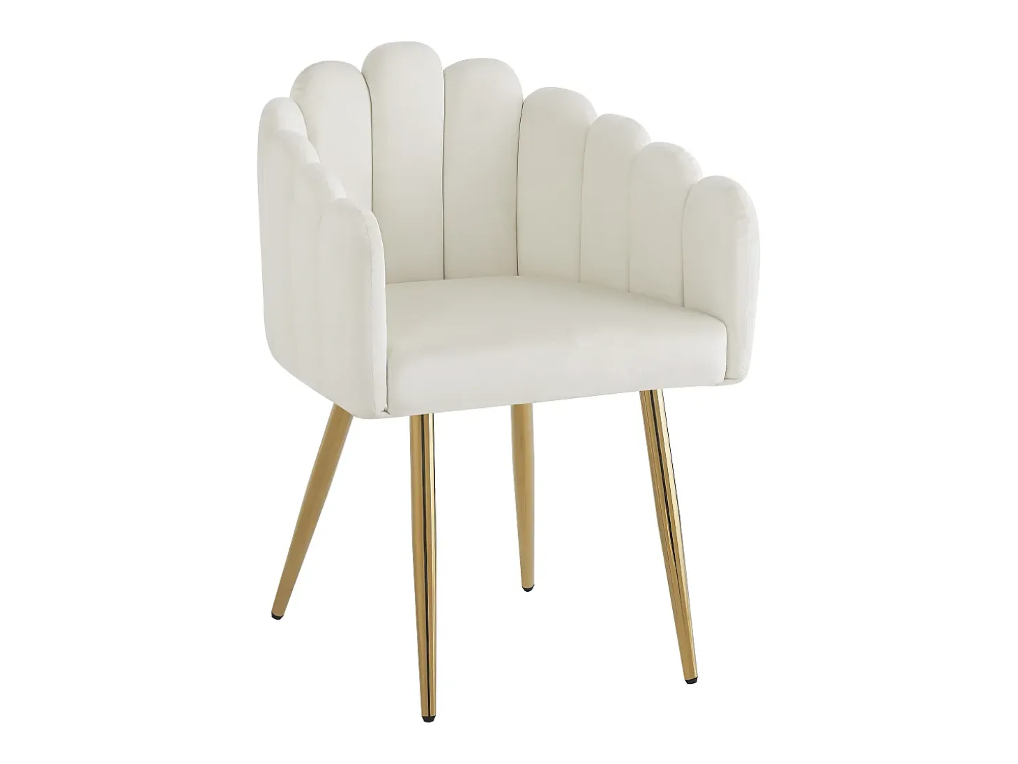 Juego de 2 sillas de terciopelo y metal – beige y dorado