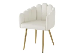 Juego de 2 sillas de terciopelo y metal – beige y dorado