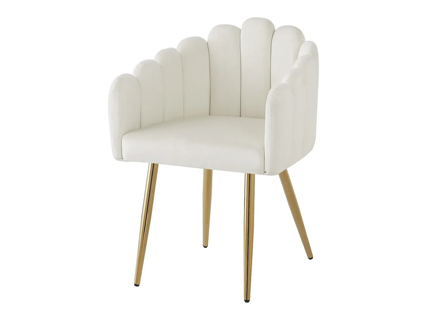 Juego de 2 sillas de terciopelo y metal – beige y dorado