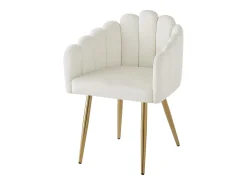 Juego de 2 sillas de terciopelo y metal – beige y dorado