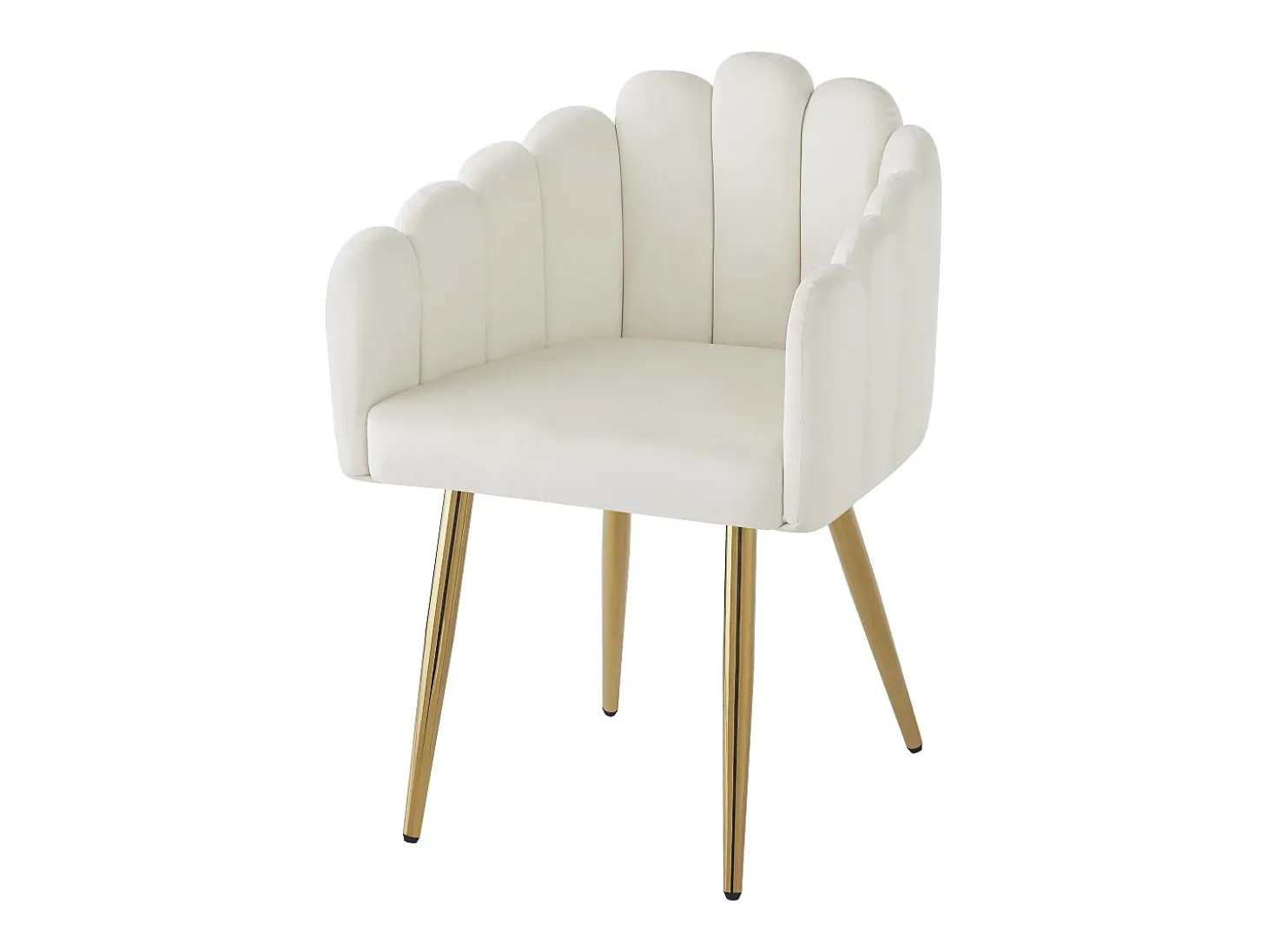 Juego de 2 sillas de terciopelo y metal – beige y dorado