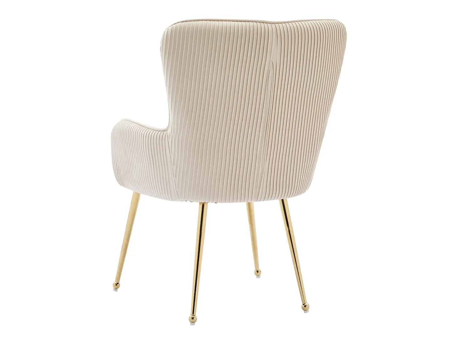 Juego de 2 sillas de terciopelo beige - Patas de metal dorado - Patas ajustables