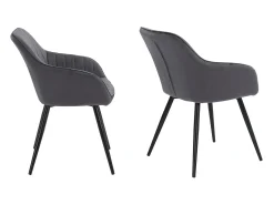 Juego de 2 sillas de terciopelo gris BERTILLE