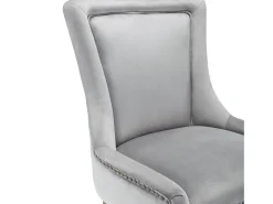 Juego de 4 sillas de terciopelo - con patas de madera maciza - gris