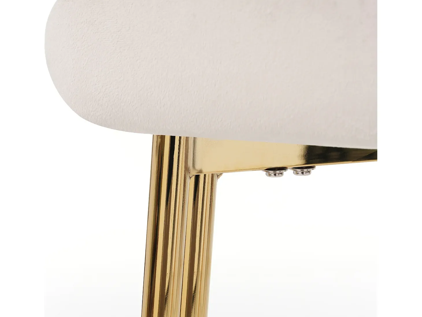 Juego de 2 sillas de terciopelo - con patas de metal dorado - Beige