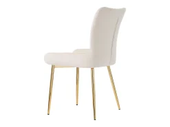 Juego de 2 sillas de terciopelo - con patas de metal dorado - Beige