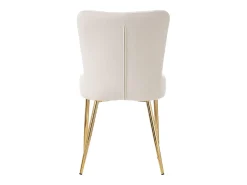 Juego de 2 sillas de terciopelo - con patas de metal dorado - Beige