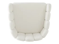Juego de 2 sillas de terciopelo y metal, respaldo en abanico, asiento de 10 cm de grosor – beige y dorado