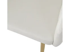 Juego de 2 sillas de terciopelo y metal, respaldo en abanico, asiento de 10 cm de grosor – beige y dorado