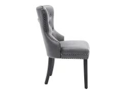 Juego de 2 sillas de terciopelo con patas de madera maciza – gris