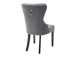 Juego de 2 sillas de terciopelo con patas de madera maciza – gris