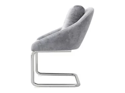 Juego de 6 sillas de terciopelo con estructura de metal – gris