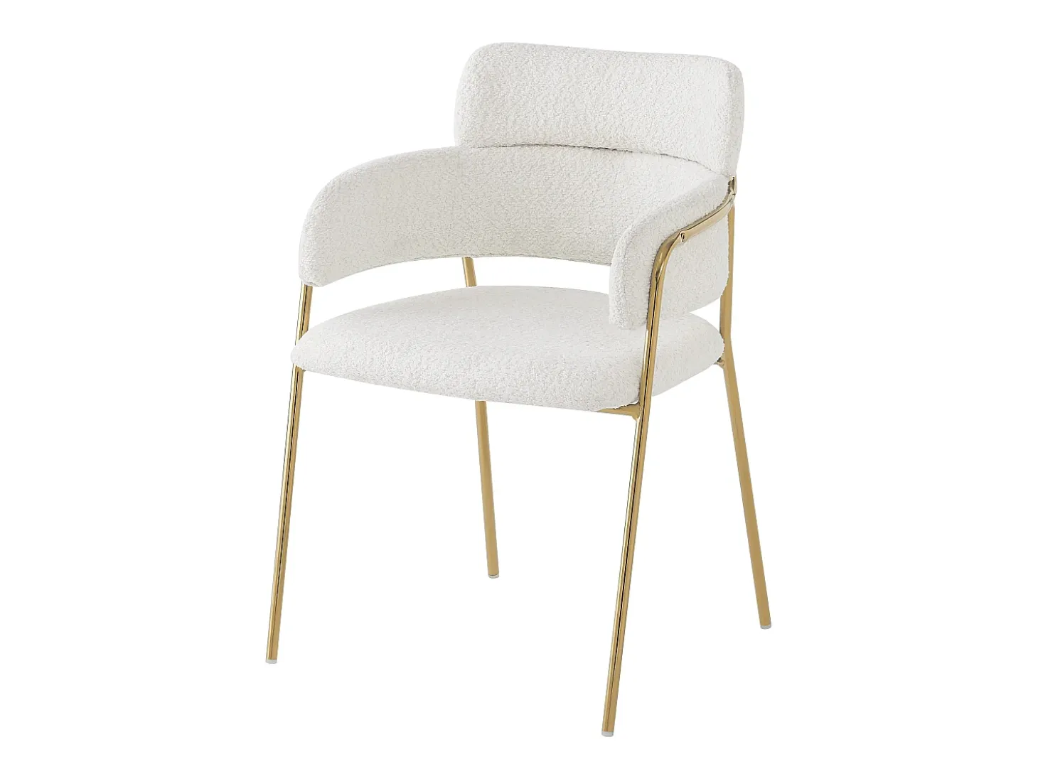 Juego de 6 sillas de terciopelo y metal – beige y dorado