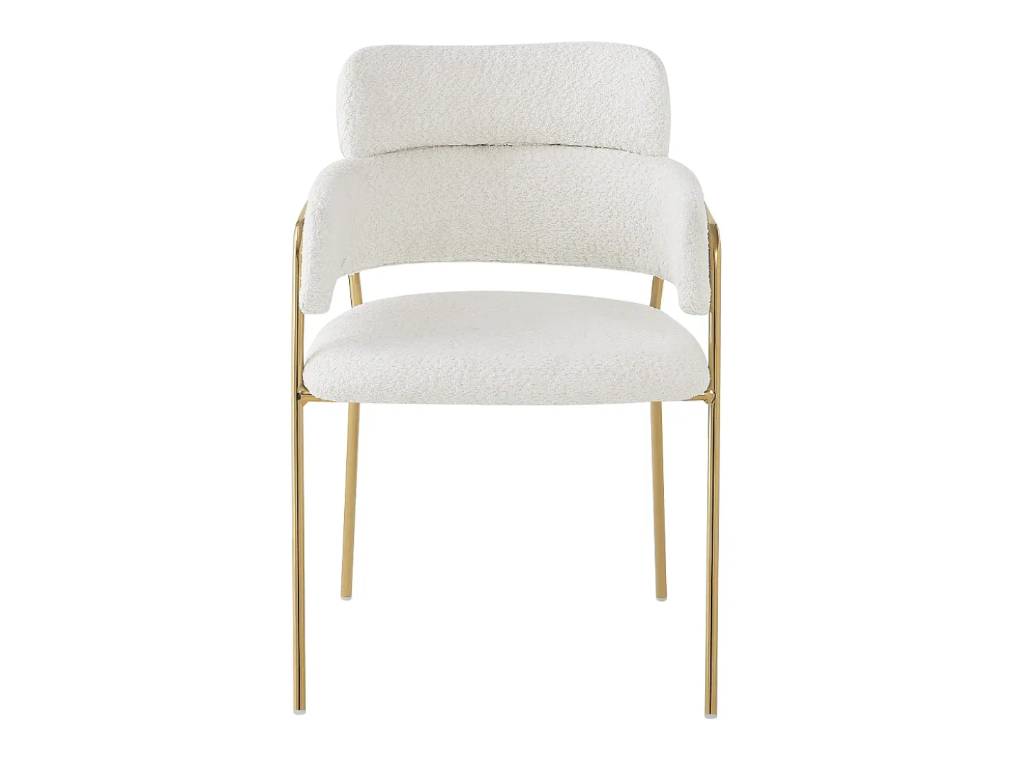 Juego de 6 sillas de terciopelo y metal – beige y dorado