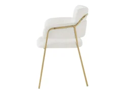 Juego de 6 sillas de terciopelo y metal – beige y dorado