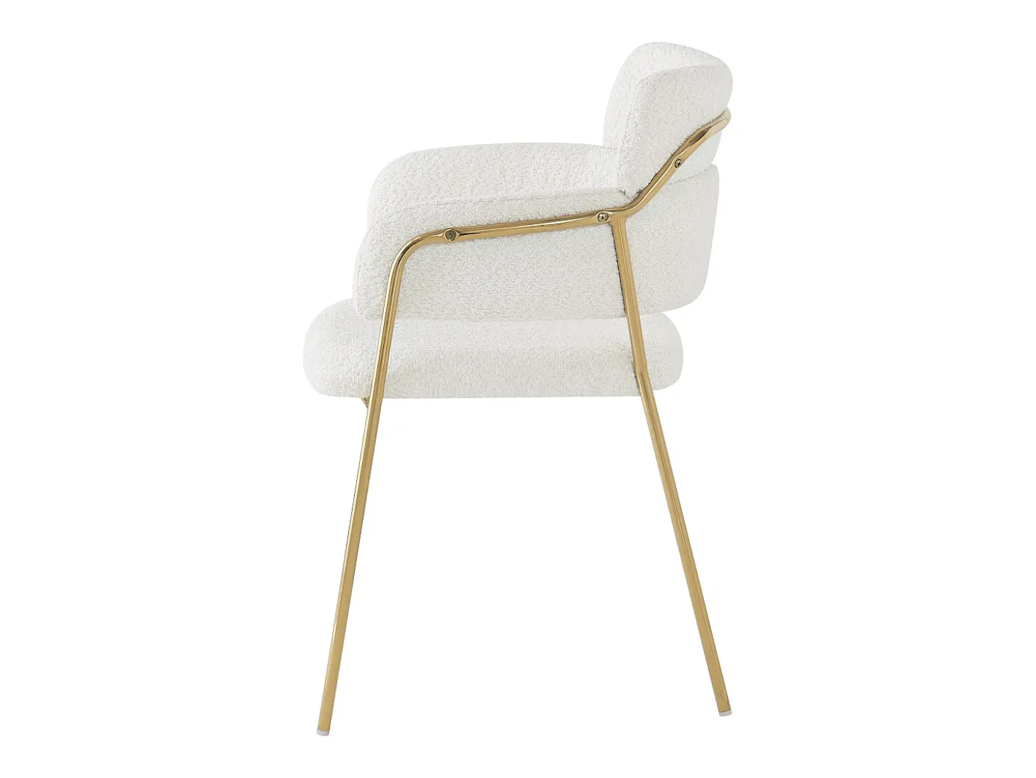 Juego de 6 sillas de terciopelo y metal – beige y dorado