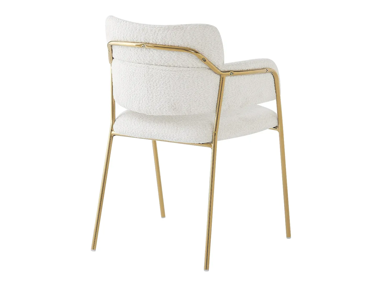 Juego de 6 sillas de terciopelo y metal – beige y dorado