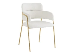 Juego de 6 sillas de terciopelo y metal – beige y dorado