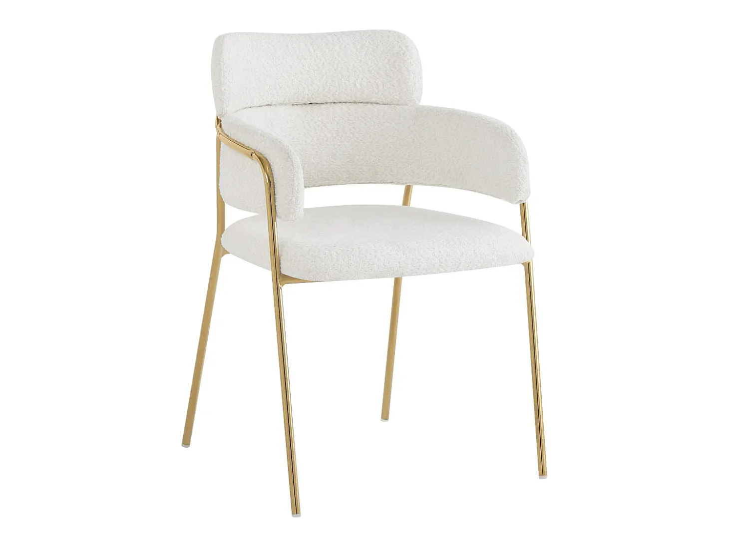 Juego de 6 sillas de terciopelo y metal – beige y dorado