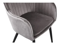 Juego de 2 sillas de terciopelo con reposabrazos "Velma" - Gris