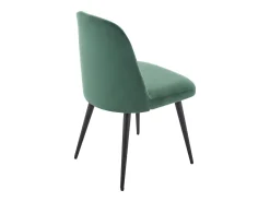 Juego de 6 sillas ELEANA - Terciopelo y metal negro - Verde
