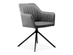 Juego de 2 Sillas en Antracita con Patas Negras L60 cm - Ray